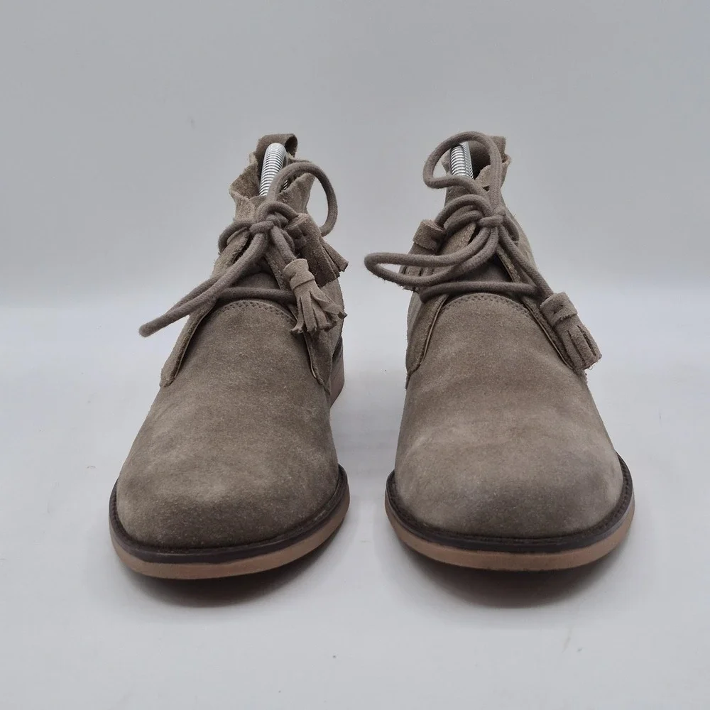 Hush Puppies Chukka Boots‎ Mens Size 10 Taupe Suede Desert Lace Up Tassel Ankle